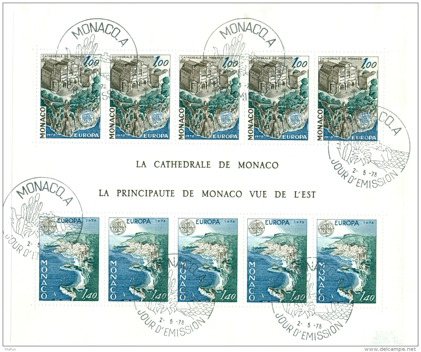 Monaco - 1978 - Block Mi 12, La Cathedrale En Vue De L'est De Monaco On Cover 1st Day - FDC