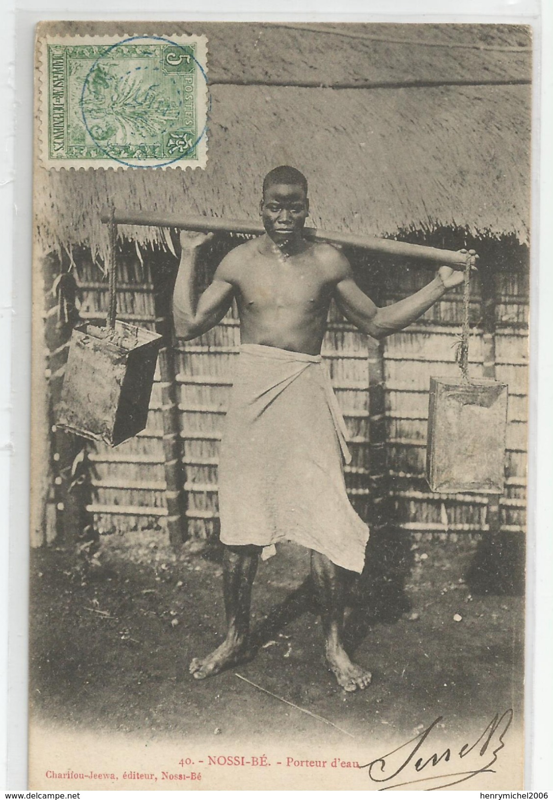 Madagascar - Nossi Bé Porteur D'eau Cachet Bleu 1926  ( 20 ) - Madagaskar