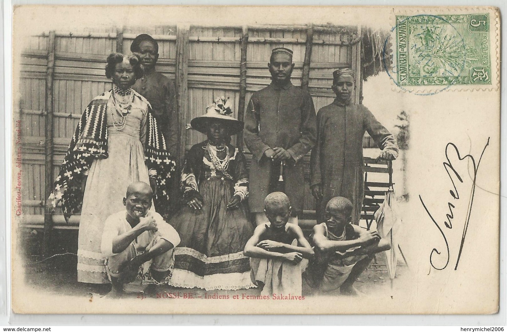 Madagascar - Nossi Bé Indiens Et Femmes Sakalaves 1906  ( 20 ) Cachet Bleu - Madagaskar