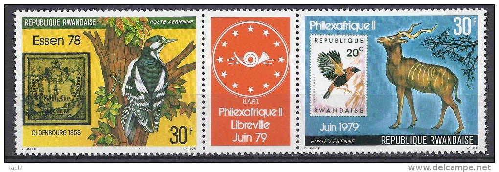 RWANDA 1978 - Faune, Oiseaux, Antilope, Philexafrique 79 Et Essen 78 // PA 12/13 - 2 Val Neuf // Mnh - Autres & Non Classés