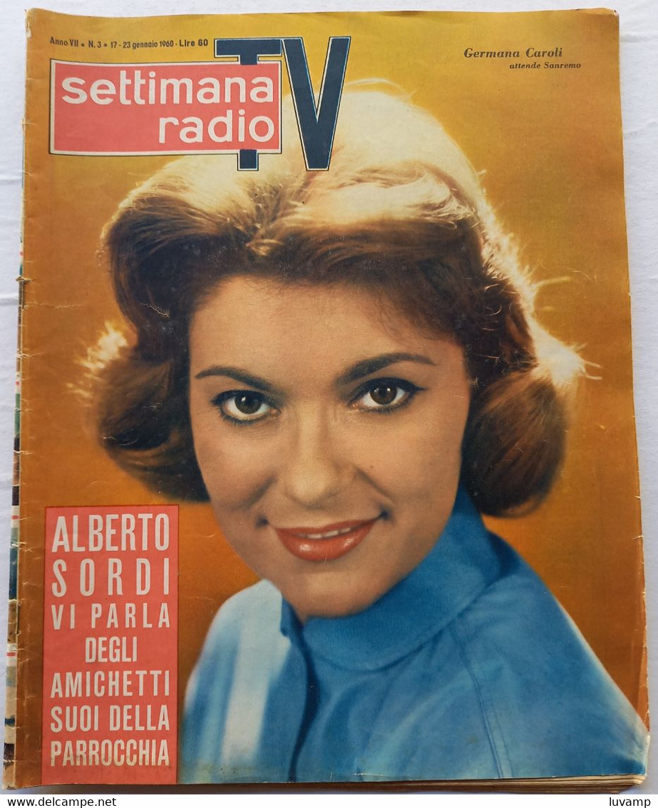 SETTIMANA RADIO TV N. 3 DEL  17/23 GENNAIO 1960 ( CART 54) - Télévision