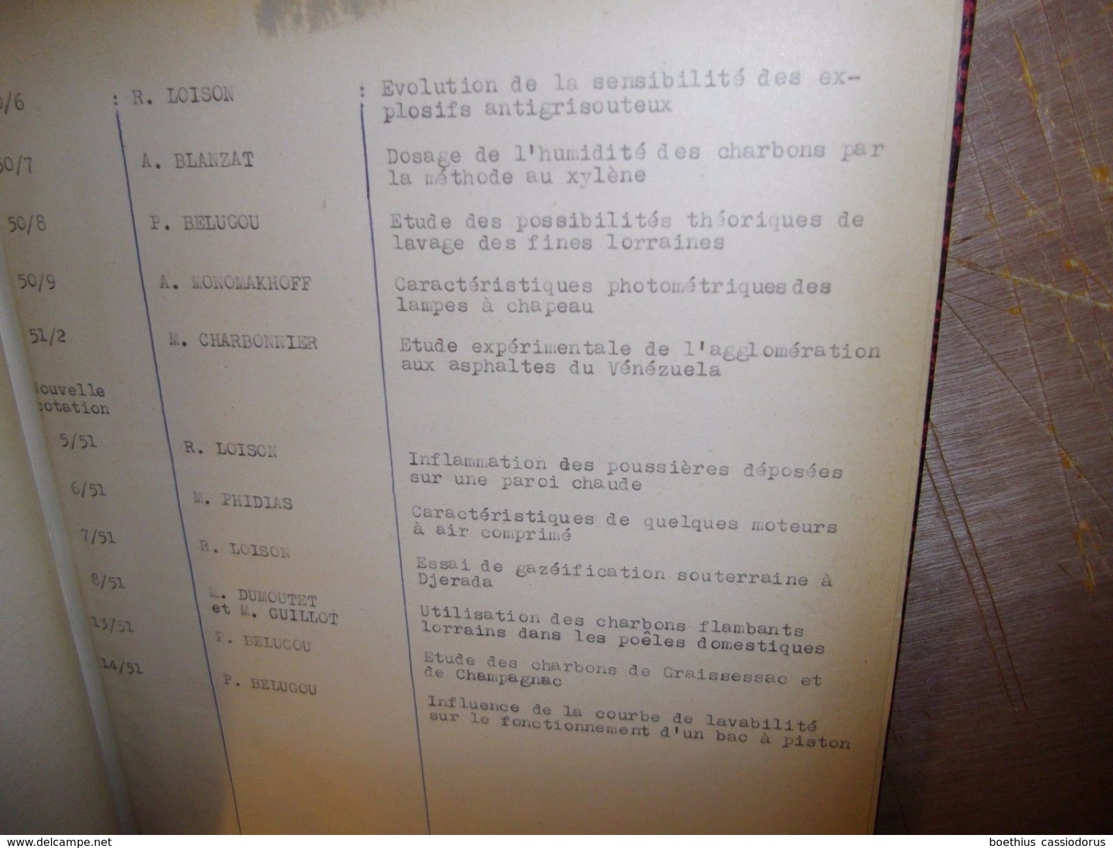 @ Mines, Mine, Charbon...Notes Techniques Du CERCHAR 1950/1951 Centre D'Etudes Et Recherches Des Charbonnages De France - Sciences