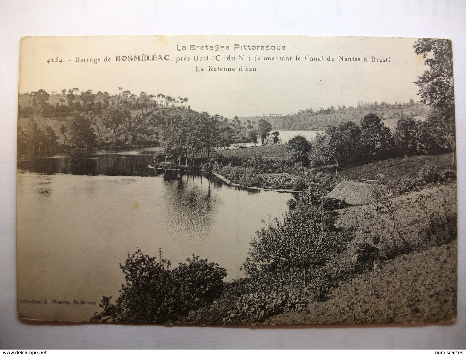 Carte Postale Bosméléac  (22)  La Retenue D'eau Du Barrage  (CPA  Correspondance Militaire 1915 ) - Bosméléac