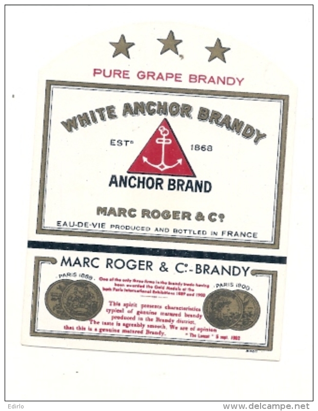 étiquette  - MARC ROGER  White Brandy *- - Whisky