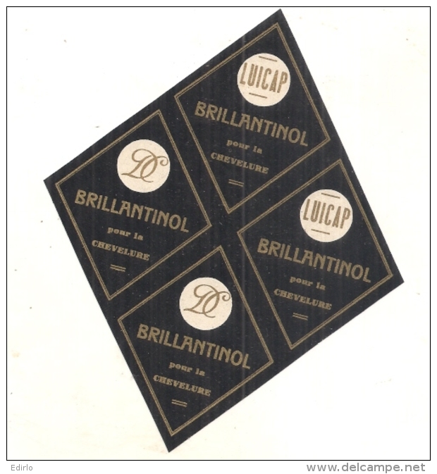 étiquette   - Brillantinol - Brillantine - Par 4 - - Produits De Beauté