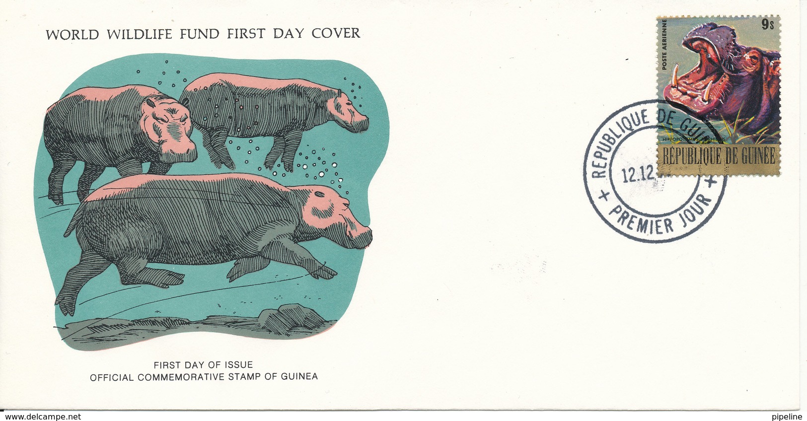 Guinea FDC 12-12-1977 WWF World Wildlife Fund With Cachet - Guinea (1958-...)