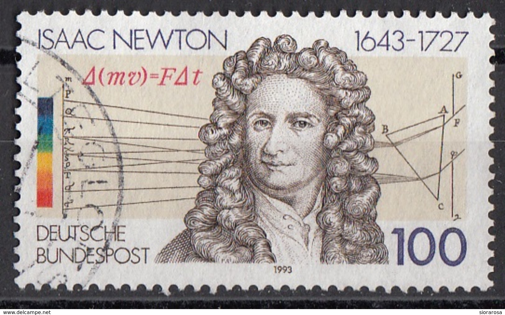 1771 Germania 1993 Isaac Newton Matematico Astronomo Fisico Teologo Germany Bundespost - Theologians
