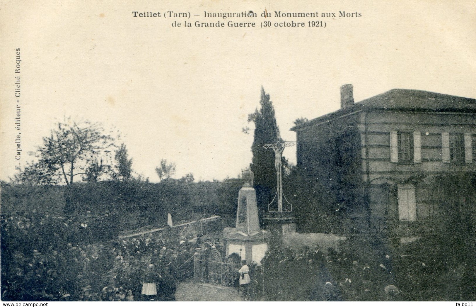 Teillet - Inauguration Du Monument Aux Morts De La Grande Guerre (30 Octobre 1921) - Vabre