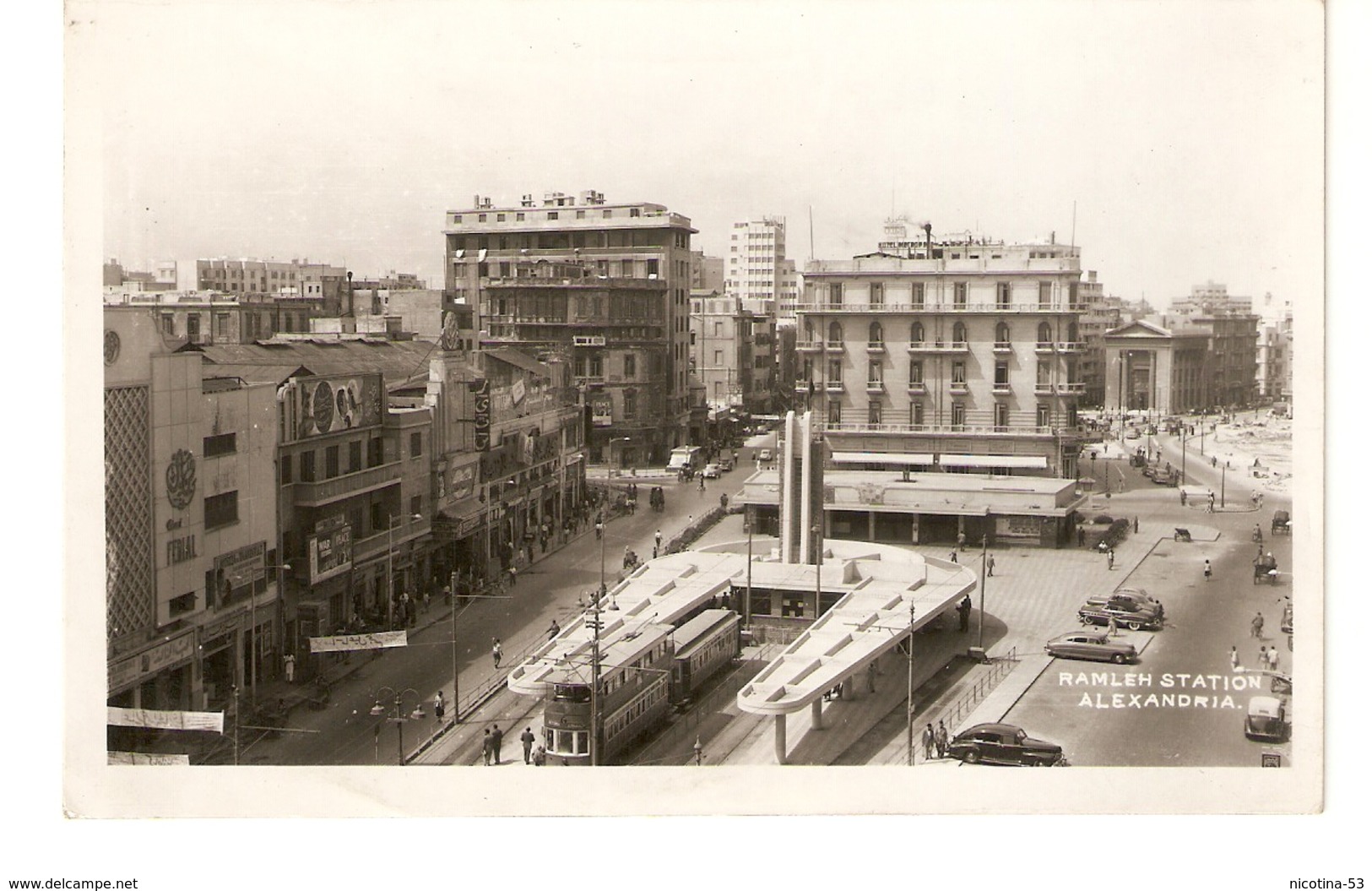 CT-N-01925-  ALEXANDRIA - RAMLEH STATION - MOLTO ANIMATA-MOLTO ANIMATA - AUTO EPOCA- TRENINO - FILOBUS - Alexandria