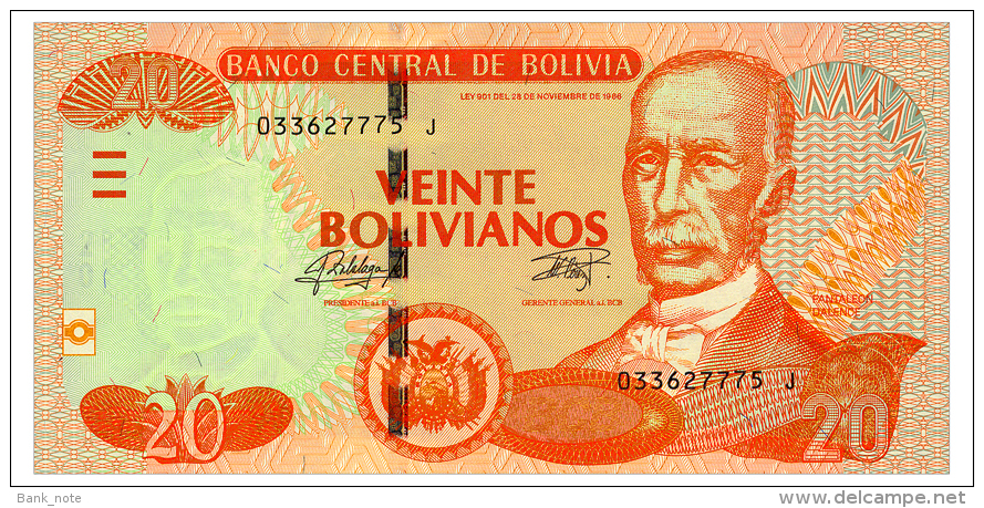 BOLIVIA 20 BOLIVIANOS 1986(2015) SERIES J Pick 229 Unc - Bolivia