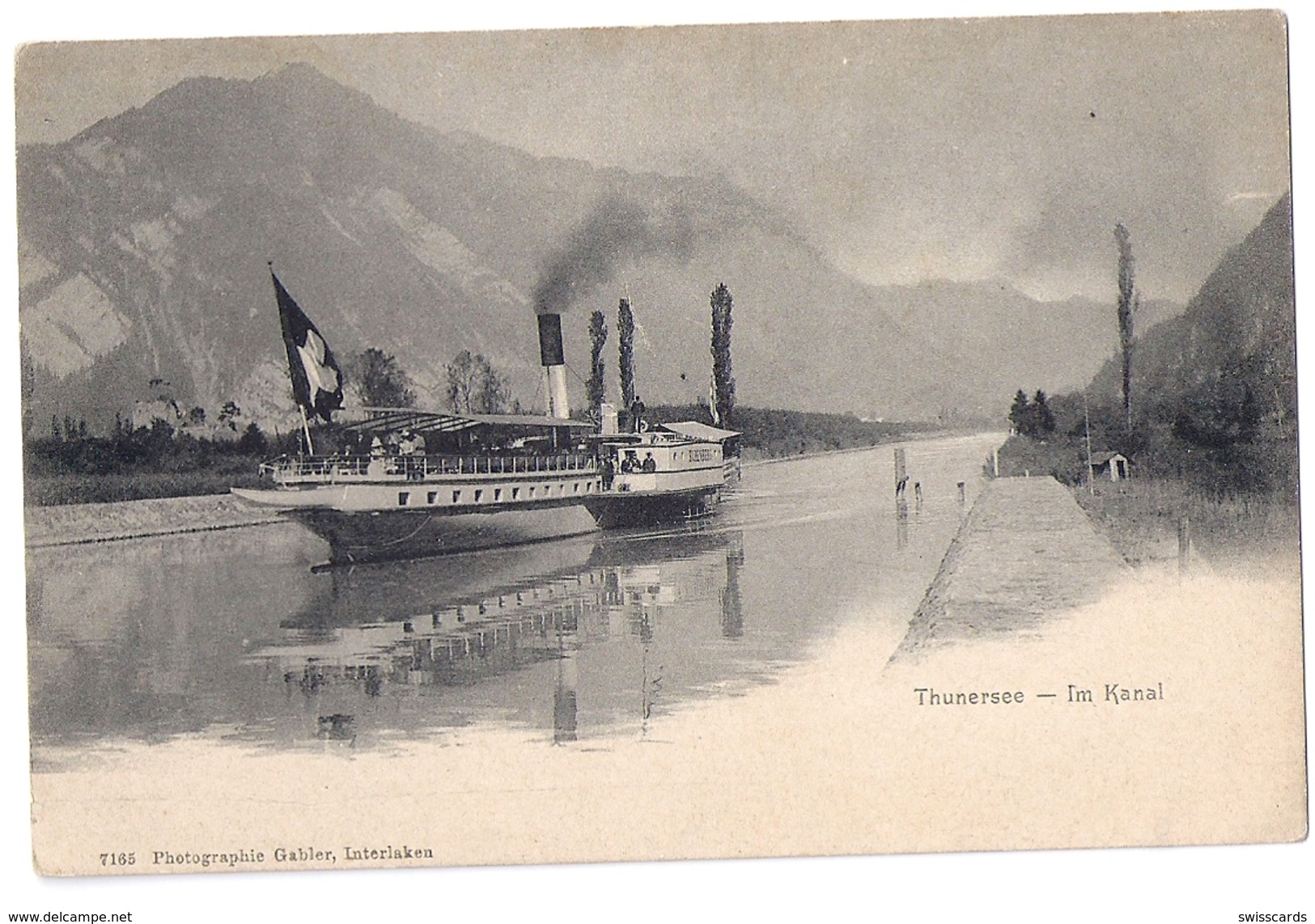 Dampfschiff Bubenberg Im Kanal Bei Thun Schweiz 1904 - Paquebots