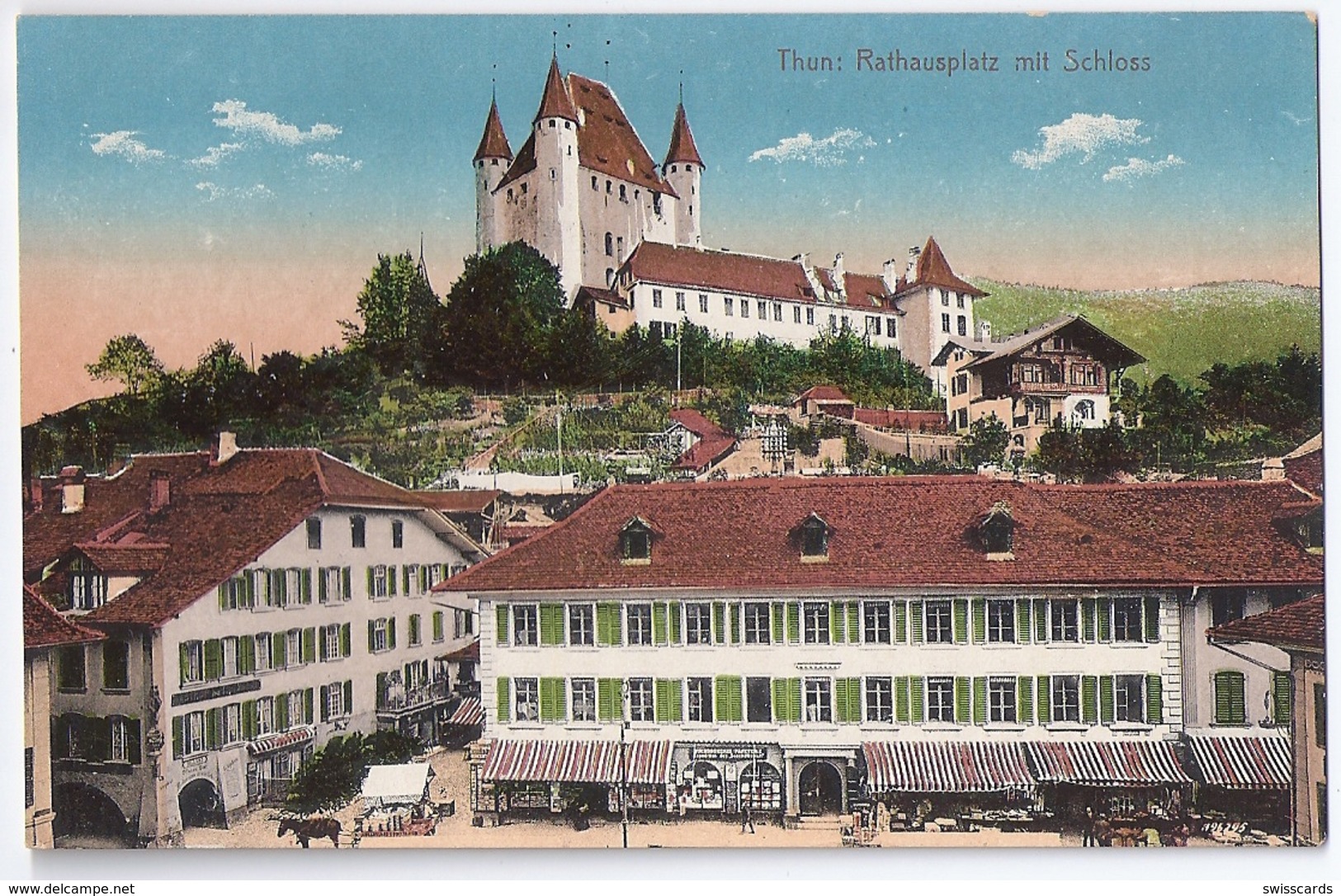 THUN: Geschäfte, Pferd, Schlossberg ~1910 - Autres & Non Classés