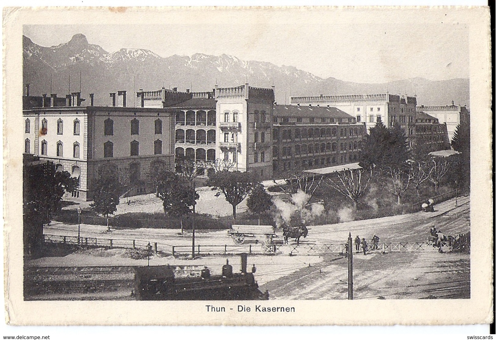 THUN: Dampflokomotive, Fuhrwerk Und Kaserne 1917 - Autres & Non Classés