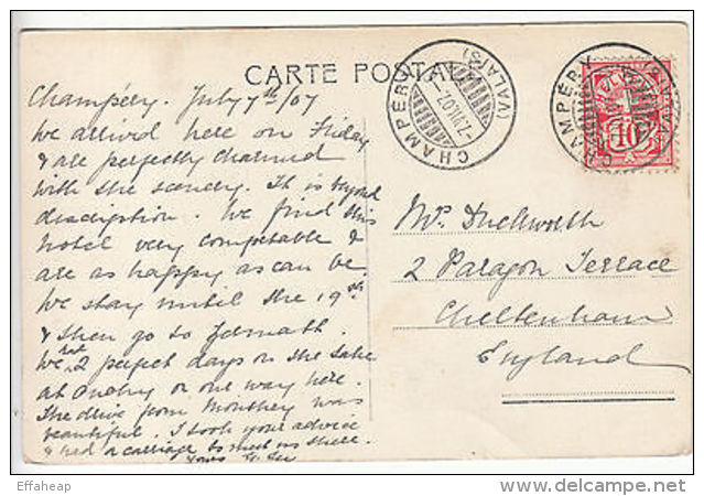 Switzerland: Postcard, Scierie A Troistorrents, Champery-Chettenham, 7 Jul 1907 - Other & Unclassified