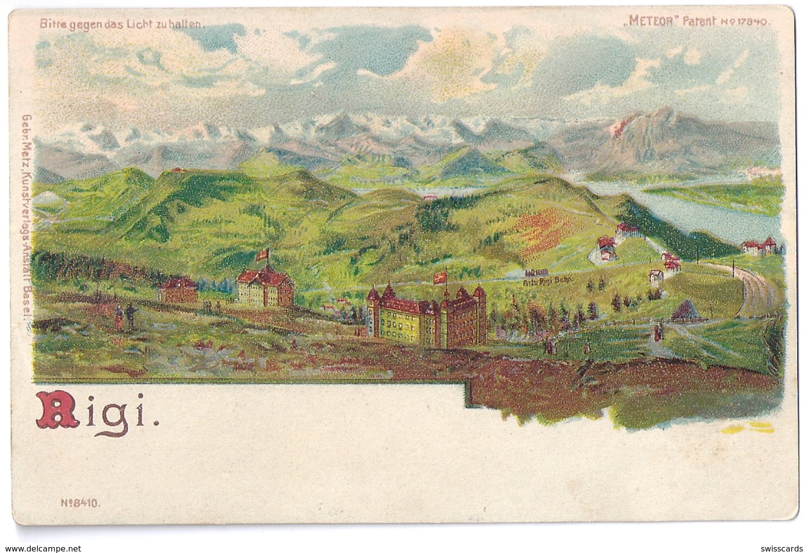 HALT GEGEN LICHT: Meteor-AK Vom RIGI Schweiz ~1900 - Contre La Lumière