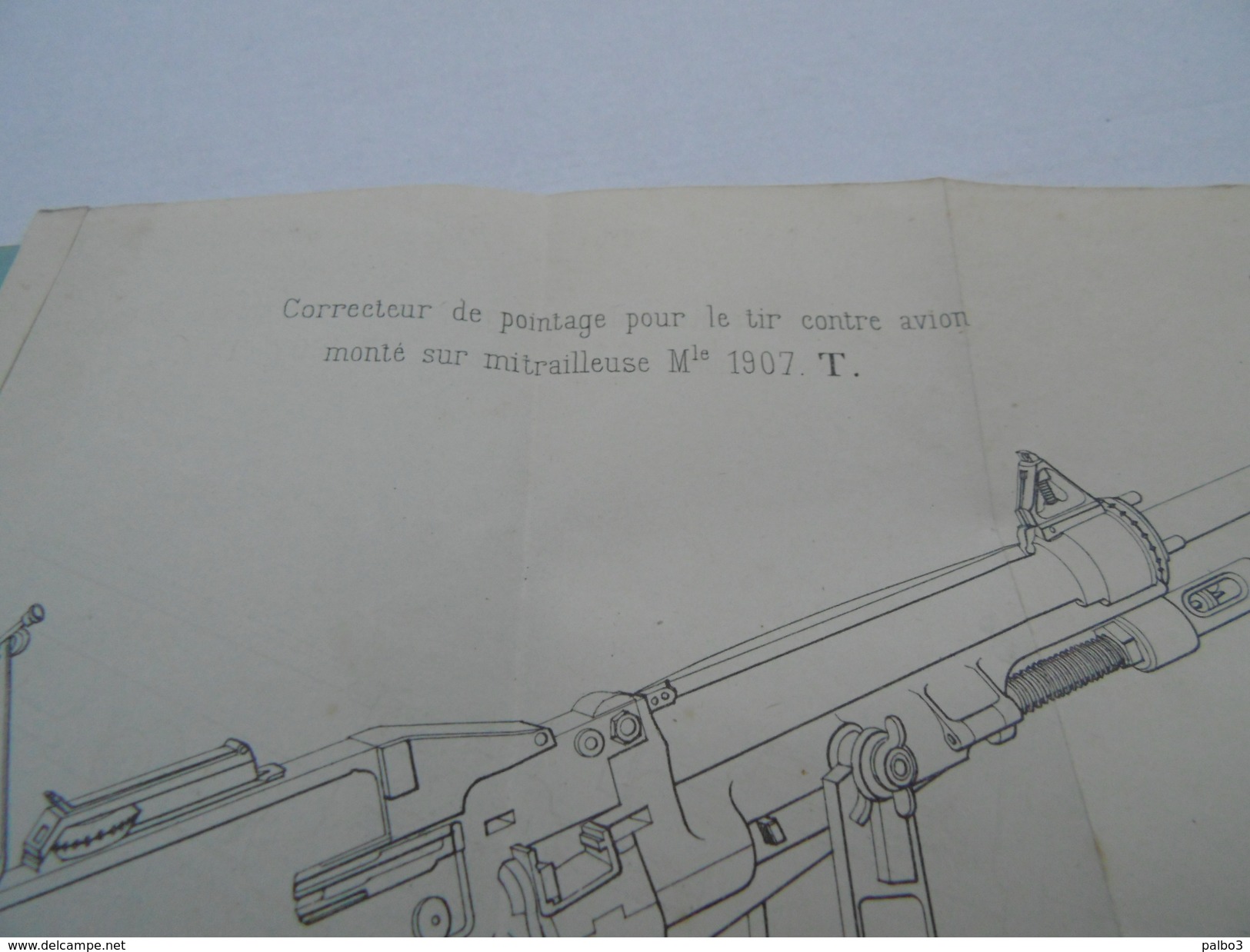 Confidentiel 1918 manuel instruction et l'emploi du correcteur pour la mitrailleuse d'infanterie Contre Avions Hotchkiss