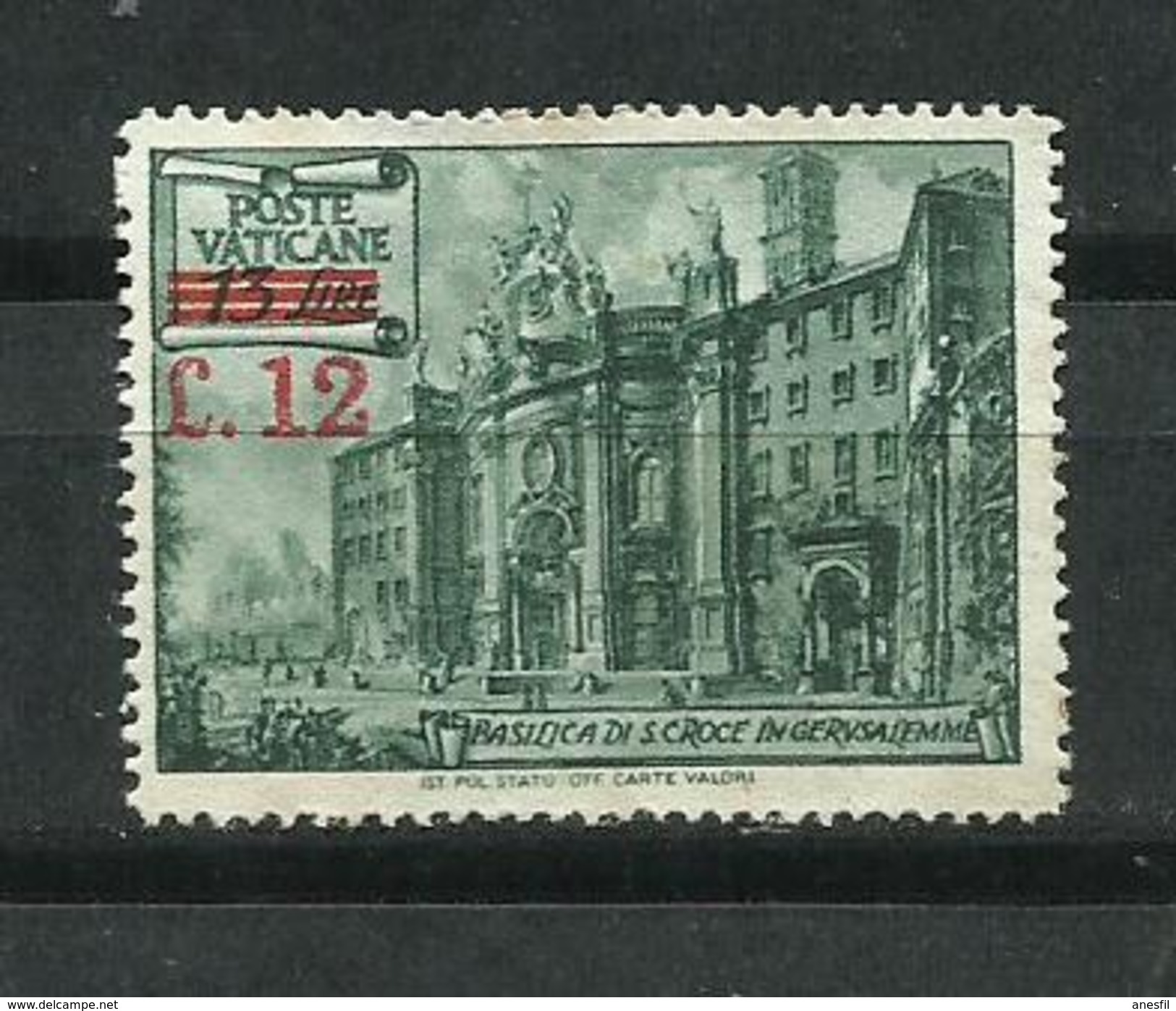 Vaticano. 1952_Basílica De La Santa Cruz En Jerusalem - Unused Stamps