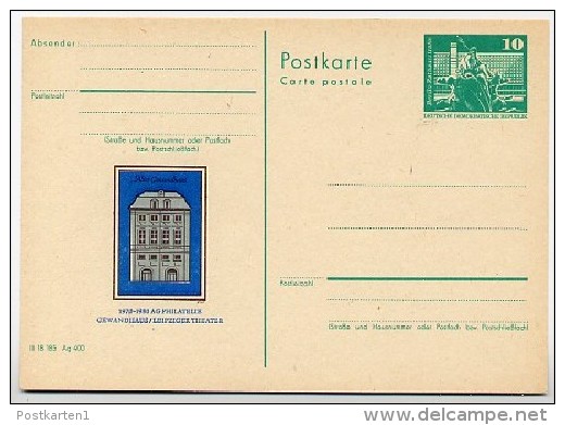 DDR P79-6-80 C136 Postkarte PRIVATER ZUDRUCK Gewandhaus Leipzig 1980 - Cartes Postales Privées - Neuves