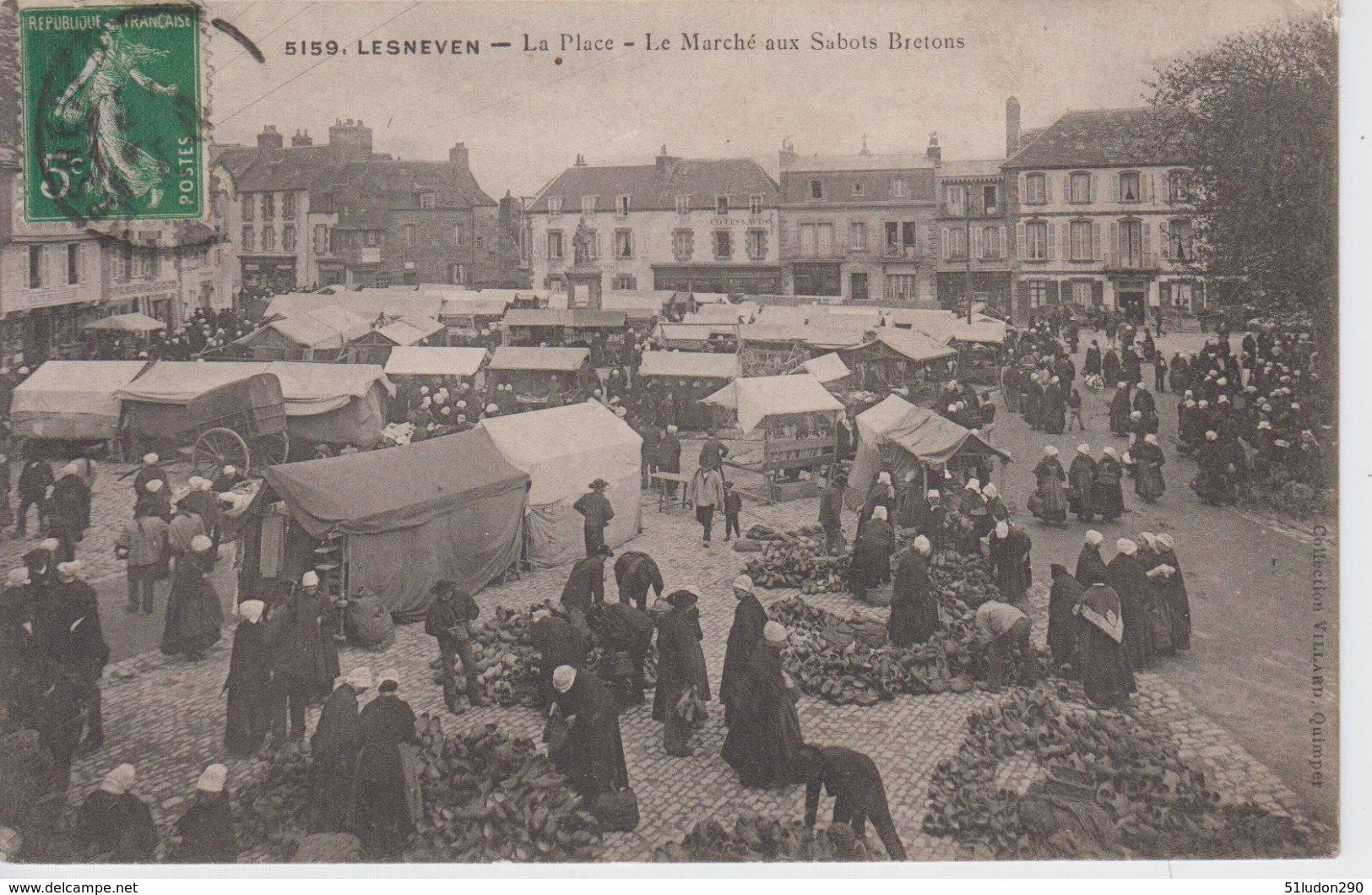 CPA Lesneven - La Place - Le Marché Aux Sabots Bretons(très Belle Animation) - Lesneven