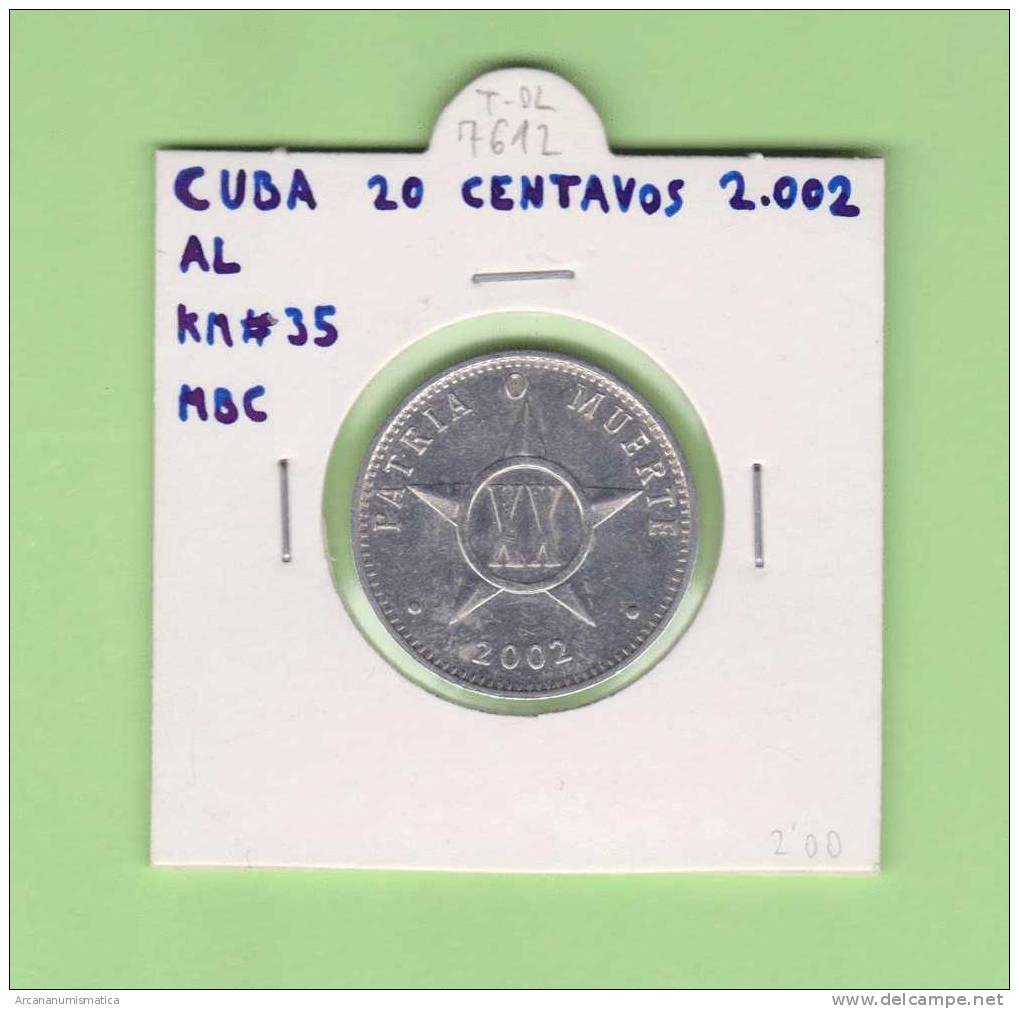 CUBA  20  CENTAVOS  2.002   AL  KM#35  MBC/VF         DL-7612 - Cuba