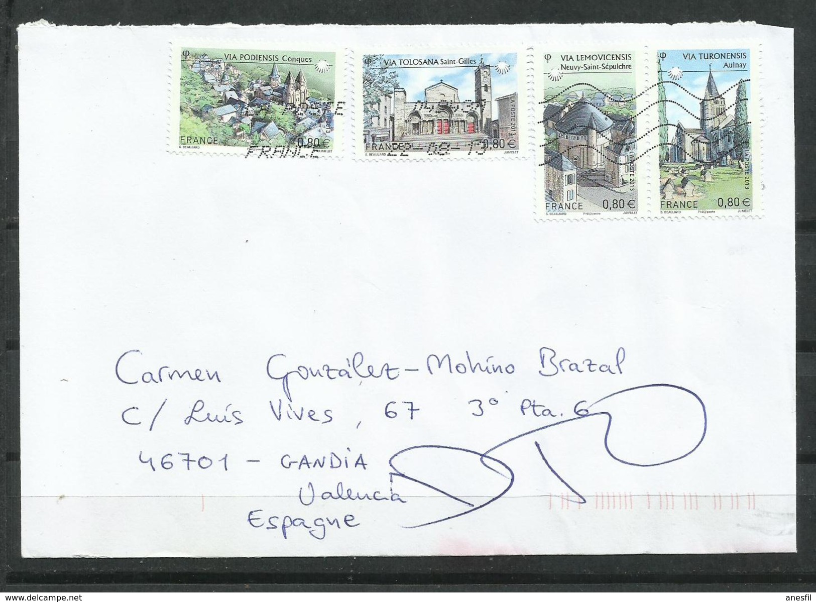 Francia. 2013_Carta Dirigida A España. - Cartas & Documentos