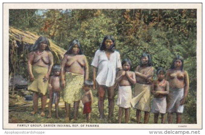 Panama Darien Indian Family Group Nude Topless - Panama