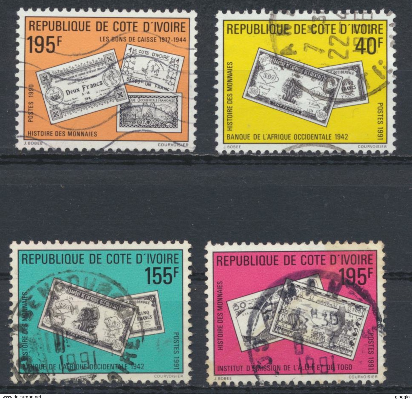 °°° COTE D'IVOIRE - Y&T N°842/50/51/52 - 1990 °°° - Ivory Coast (1960-...)