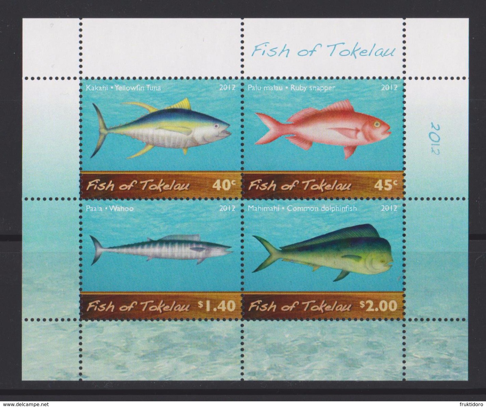 Tokelau Mi Block 48 Fish Of Tokelau - Kakahi (Thunnus Albacares) - Palu Malau (Etelis Carbunculus) - Paala (Acanthocybiu - Tokelau