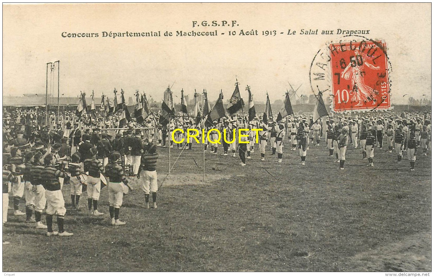 44 Machecoul, Concours Départemental F G S P F, Le Salut Aux Drapeaux - Machecoul