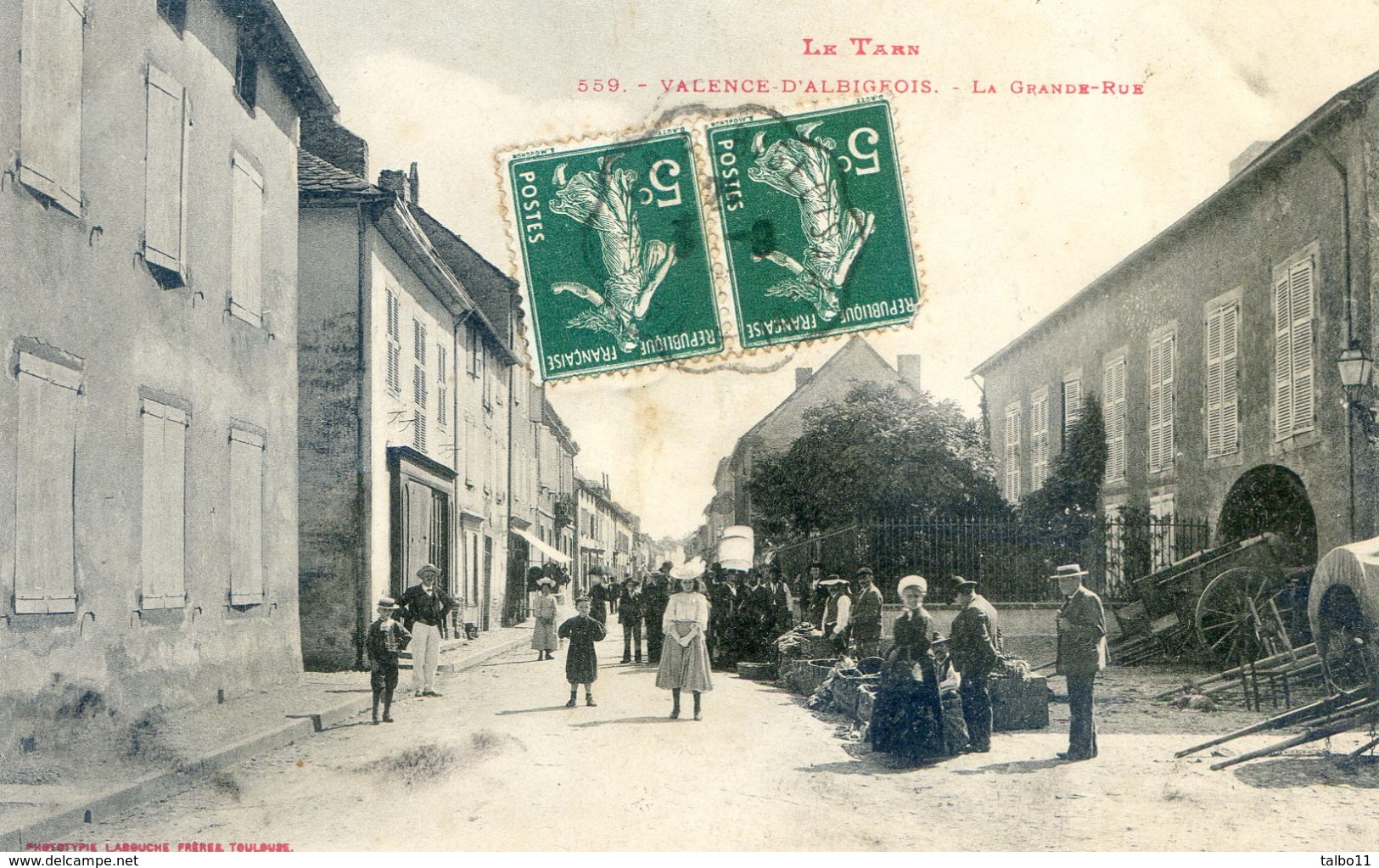 Valence D'Albigeois - La Grande Rue Un Jour De Foire - Valence D'Albigeois