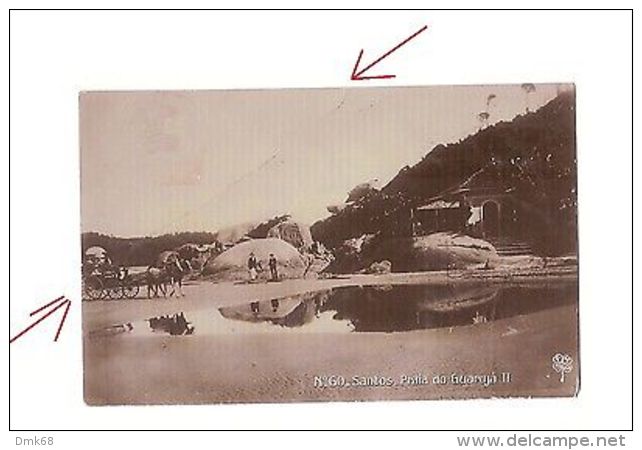 BRAZIL - SANTOS - PRAIA DO GUARUJA - RPPC POSTCARD - EDIT F. MANZIERI - 1914 - Other & Unclassified