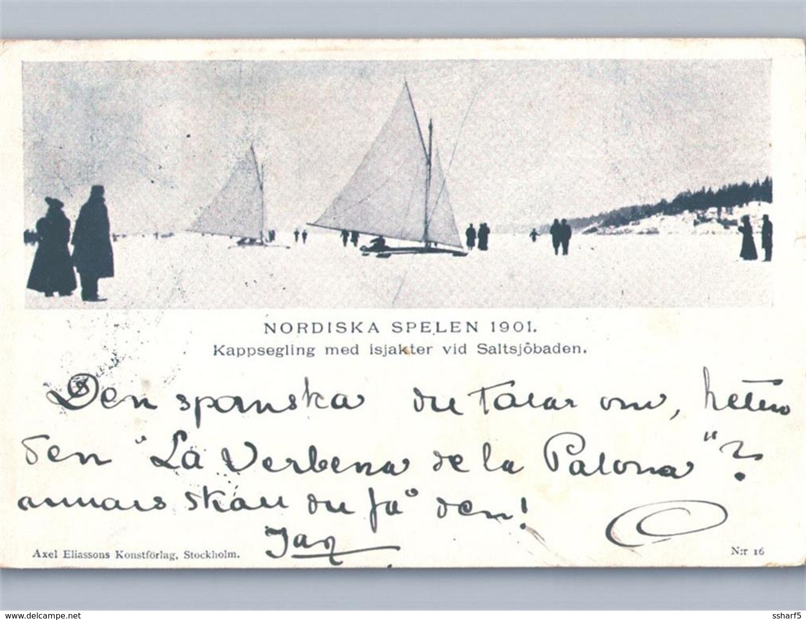 Sweden Ice Boats Nordic Games SALTSJÖBADEN NORDISKE SPELEN 1901 ISJAKTER KAPPSEGLING - Schweden