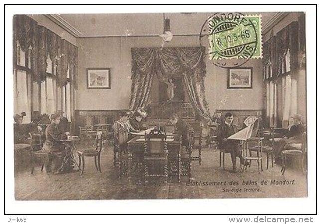 LUXEMBOURG -  ETABLISSEMENT DES BAINS DE MONDORF - SALLE DE LECTURE - STAMP 1910 - Other & Unclassified