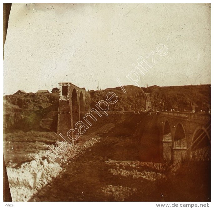 Positif Stéréo Verre. La Réunion. Viaduc écroulé De La Grande Ravine. - Photos Stéréoscopiques