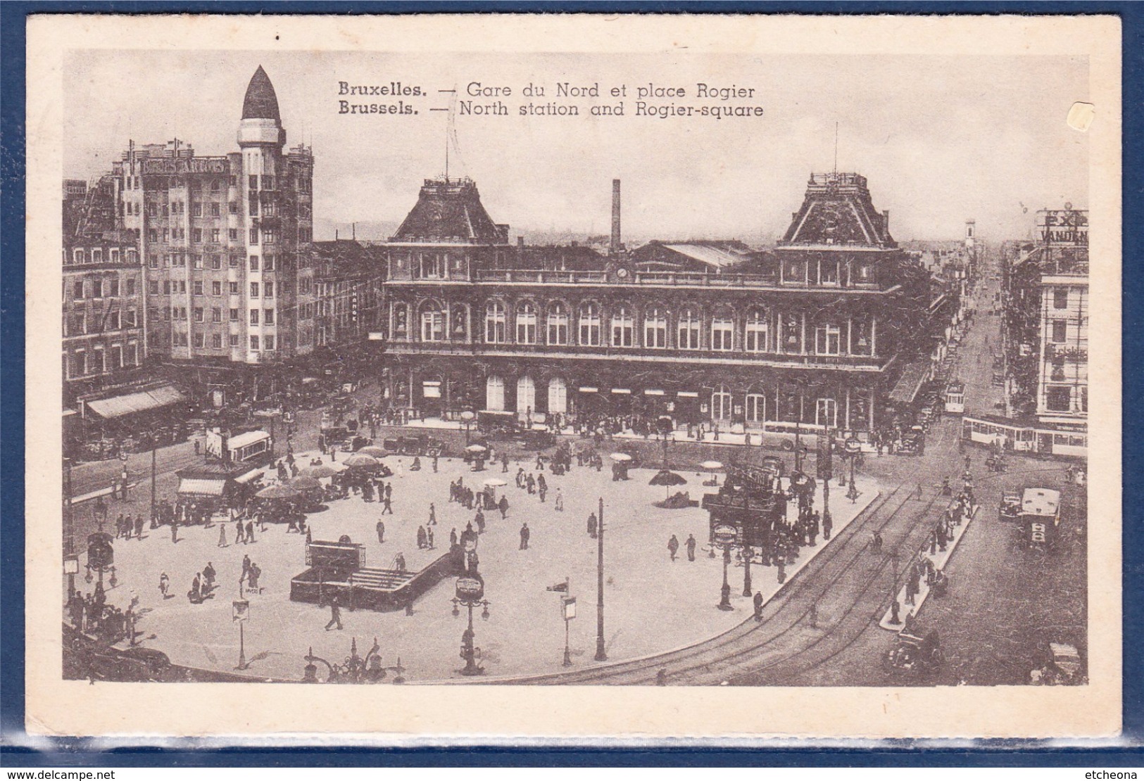 = Bruxelles Gare Du Nord Et Place Rogier 2 Timbres Oblitérés 2.1.1946 - Chemins De Fer, Gares