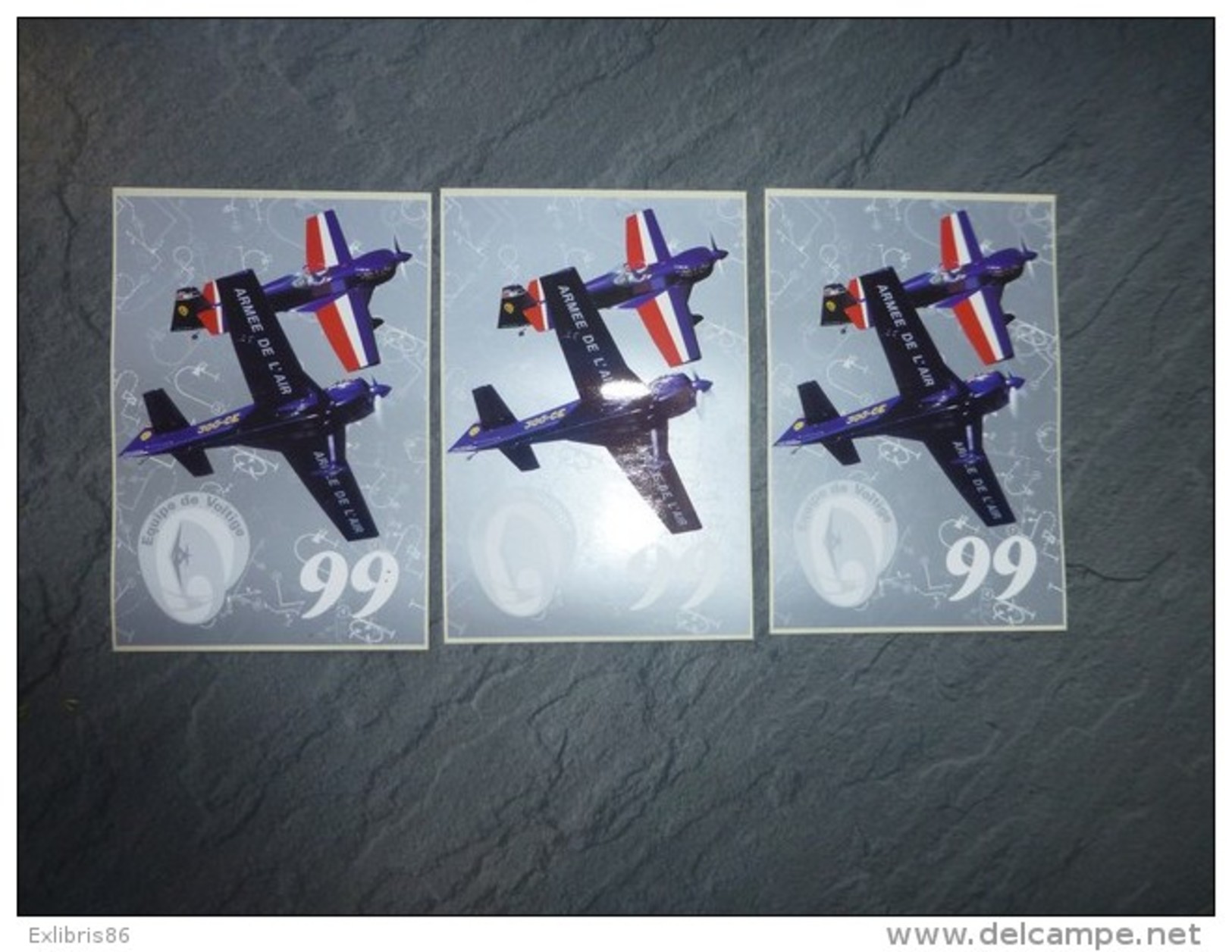 AVIATION Patrouille De France, Armée De L´Air, 300 C2, Lot De 3 Autocollants 1999 ; Ref CP 05 - Collections