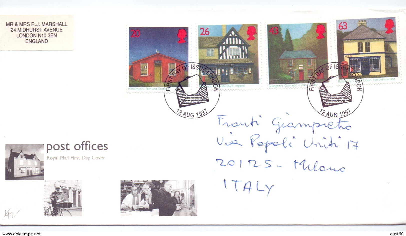 Great Britain FDC 1997 Post Offices - 1991-2000 Decimal Issues