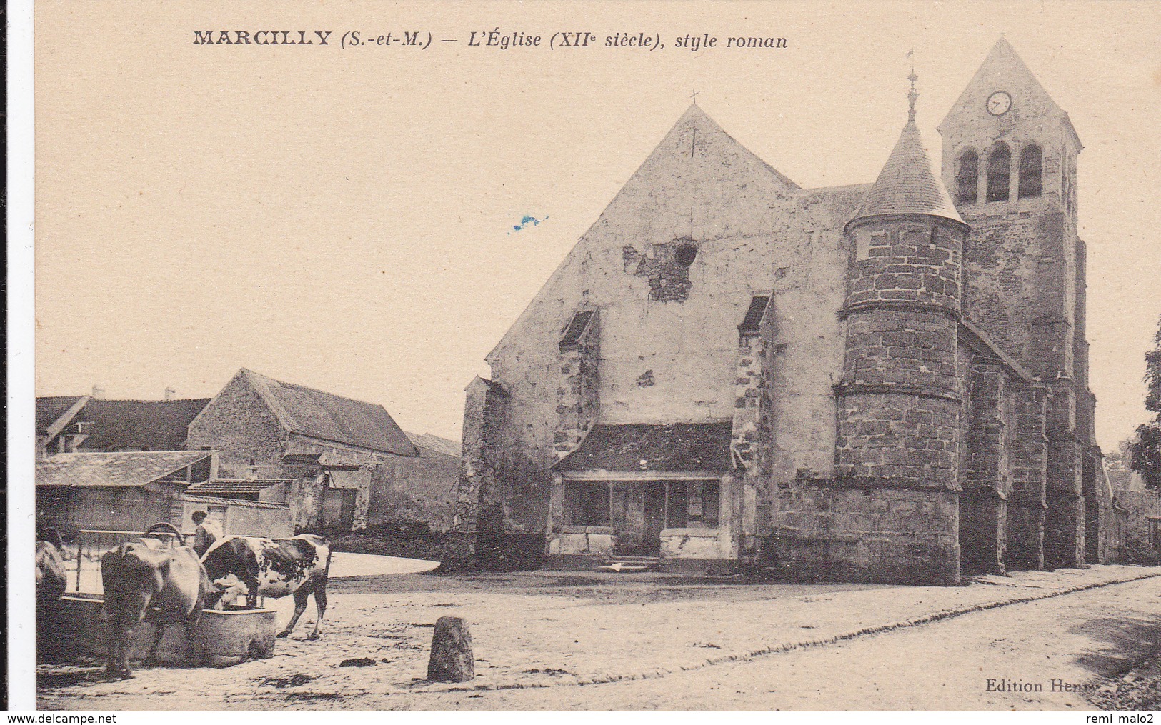 CARTE POSTALE   MARCILLY 77  L'église (XII°),style Roman - Autres & Non Classés