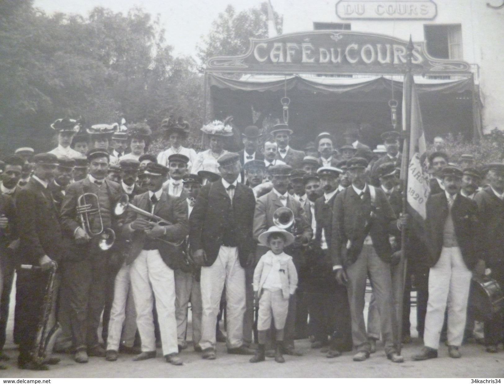 Carte Photo 84 L'Isle Sur Sorgue. Souvenir De L'excursion De L'Harmonie De L'Estaque Marseille 1907 - L'Isle Sur Sorgue