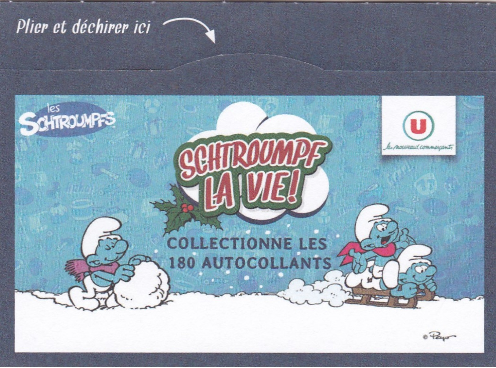 11 AUTOCOLLANTS STICKERS SCHTROUMPF   2016  MAGASINS U FRANCE - Aufkleber