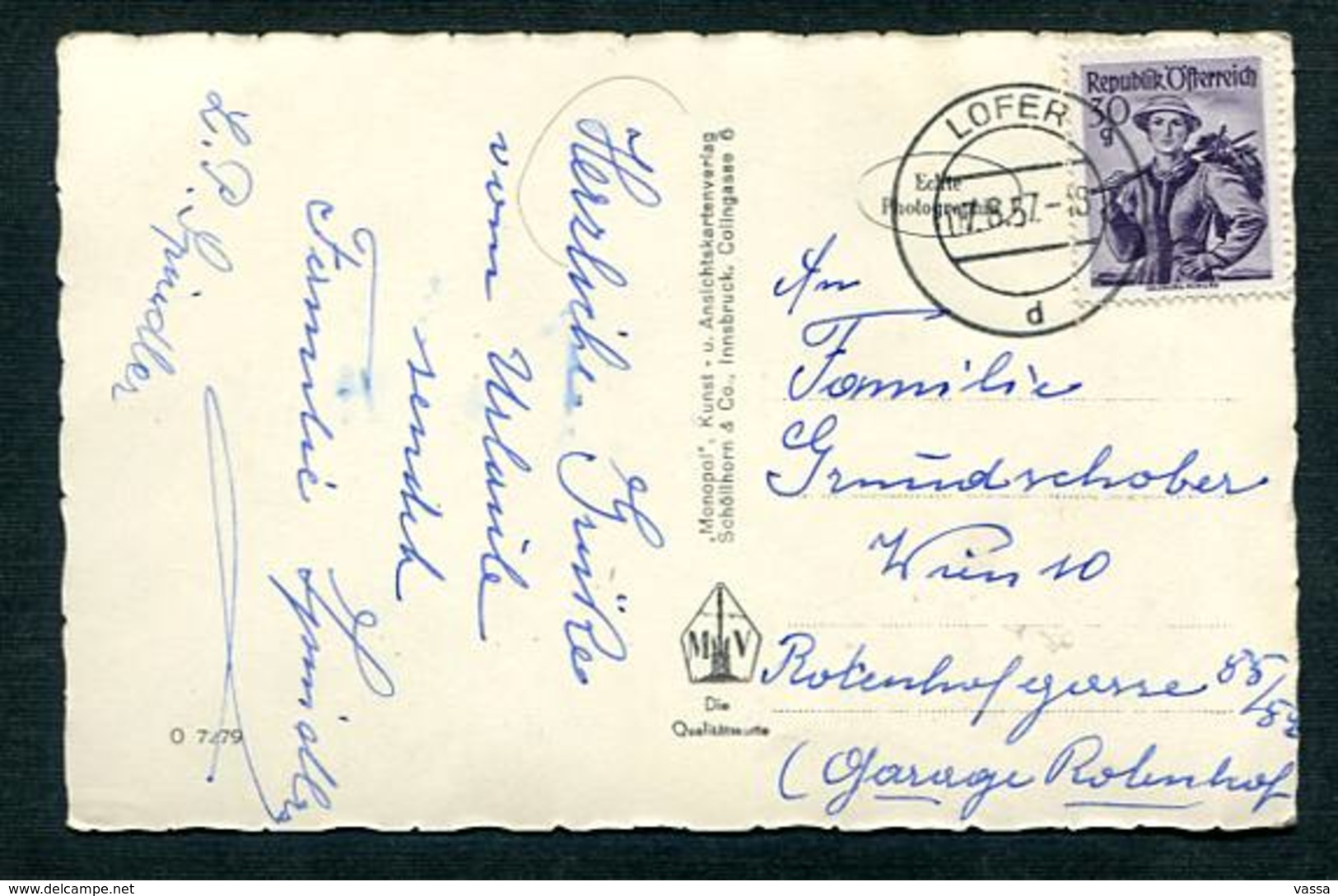 Lofer Teufelssteg . Posted Stamp In 1957. Austria - Lofer