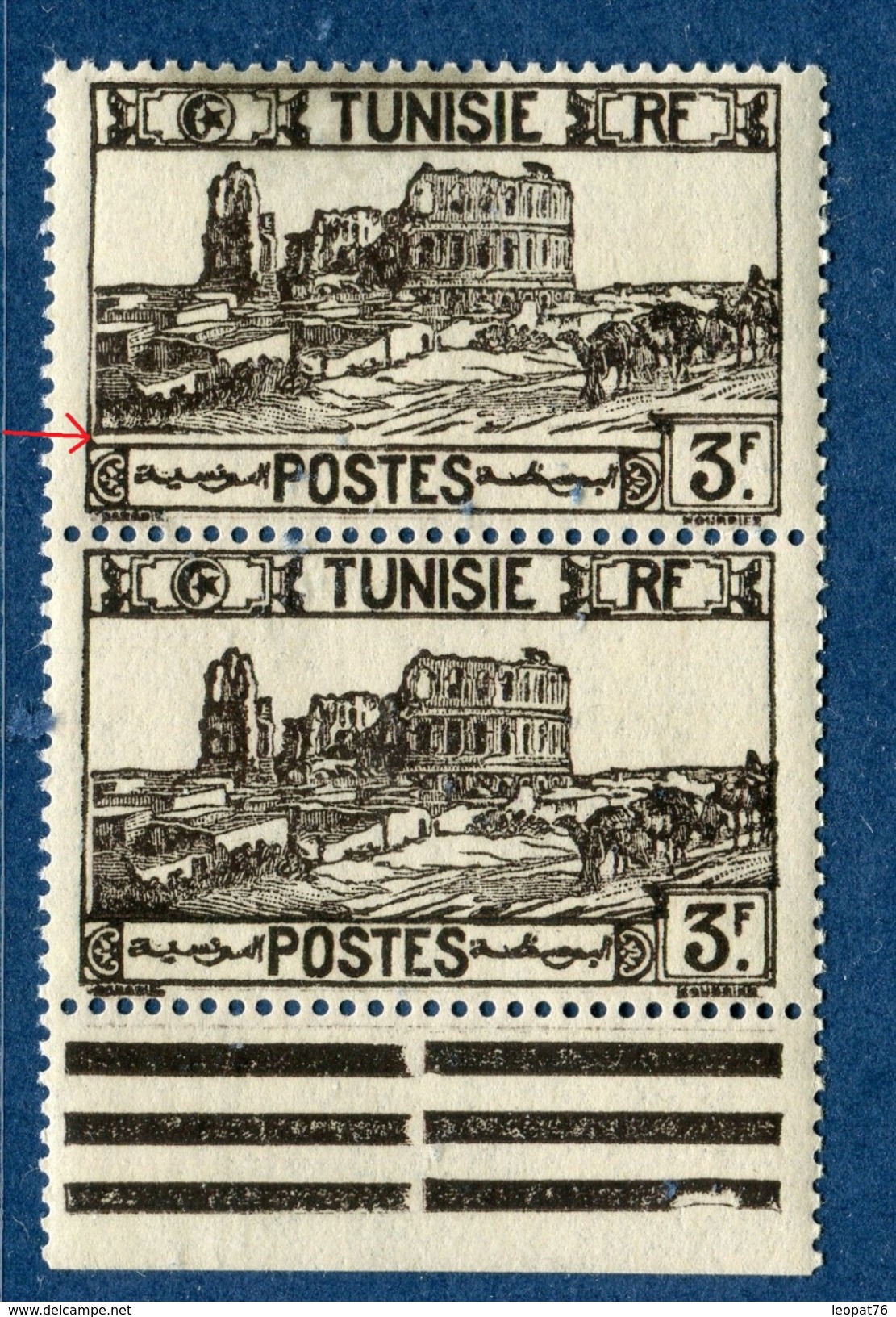 France / Tunisie - Variété N°Yvert 284 Centre Déplacé Vers Le Haut Tenant à Normal - Neufs ** - Réf. D 135 - Unused Stamps