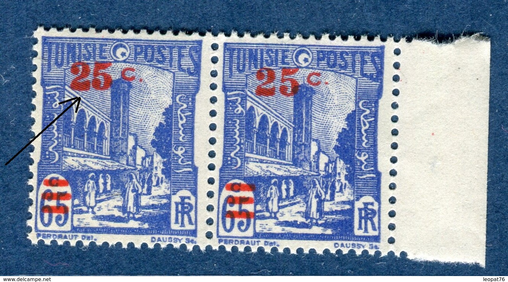 France / Tunisie - Variété N°Yvert 205 - Surcahrge Très épaisse Tenant à Normal - Neufs **  Réf. D 139 - Unused Stamps