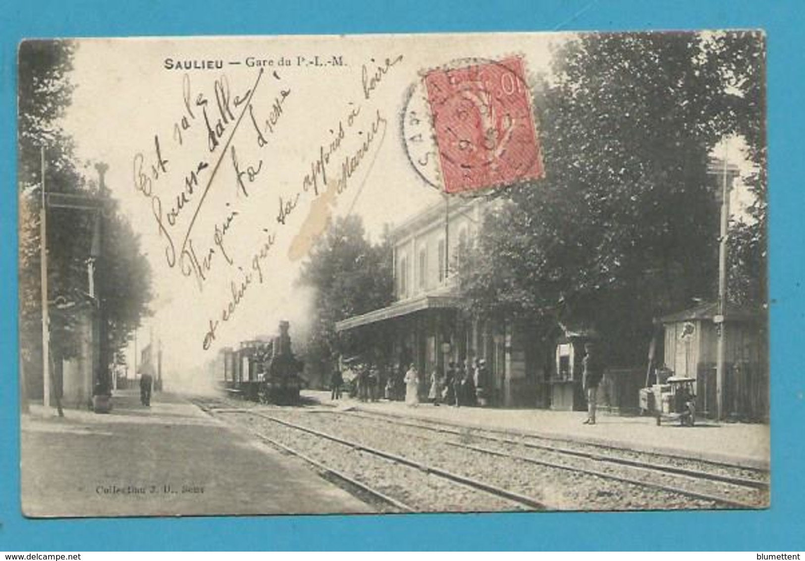 CPA Chemin De Fer La Gare Du P. L. M Arrivée Du Train SAULIEU 21 - Saulieu