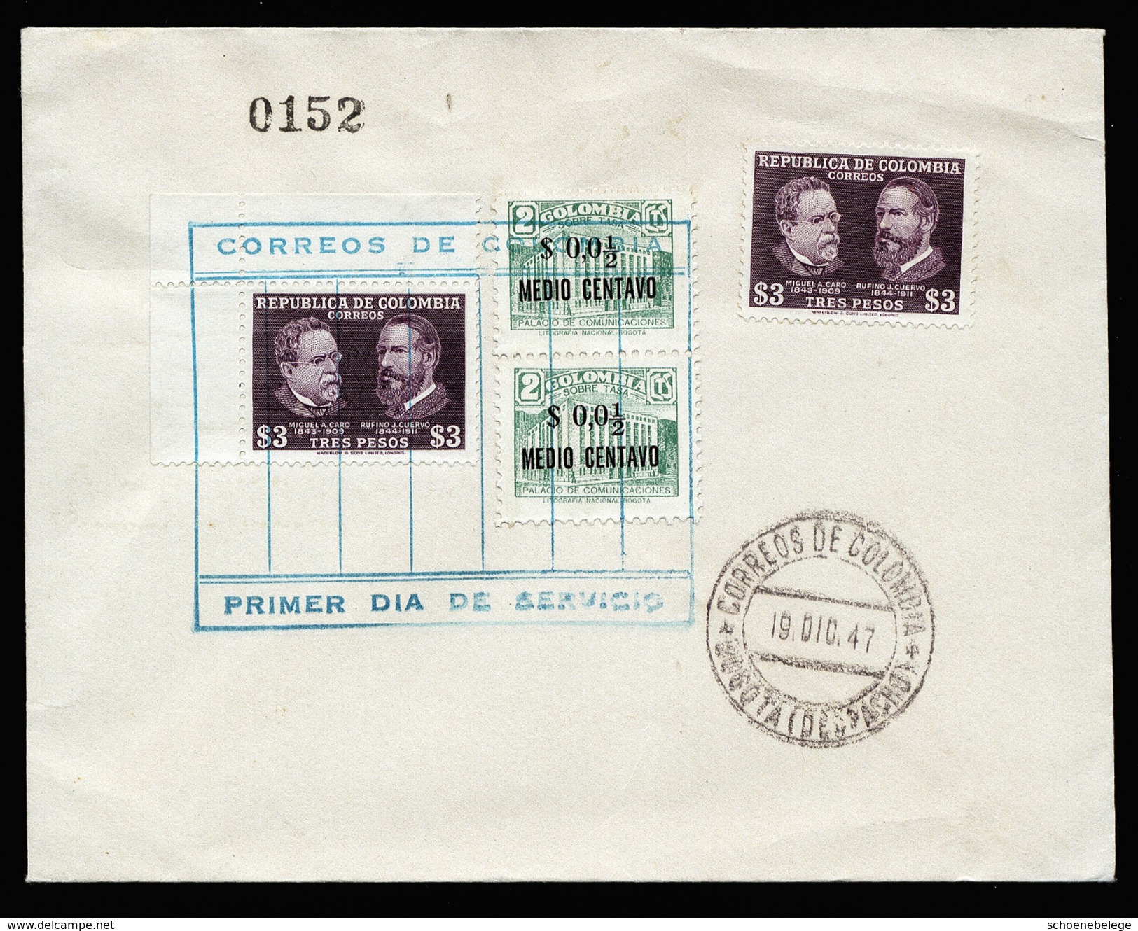 A4359) Colombia Kolumbien Cover From 19.12.47 - Colombia
