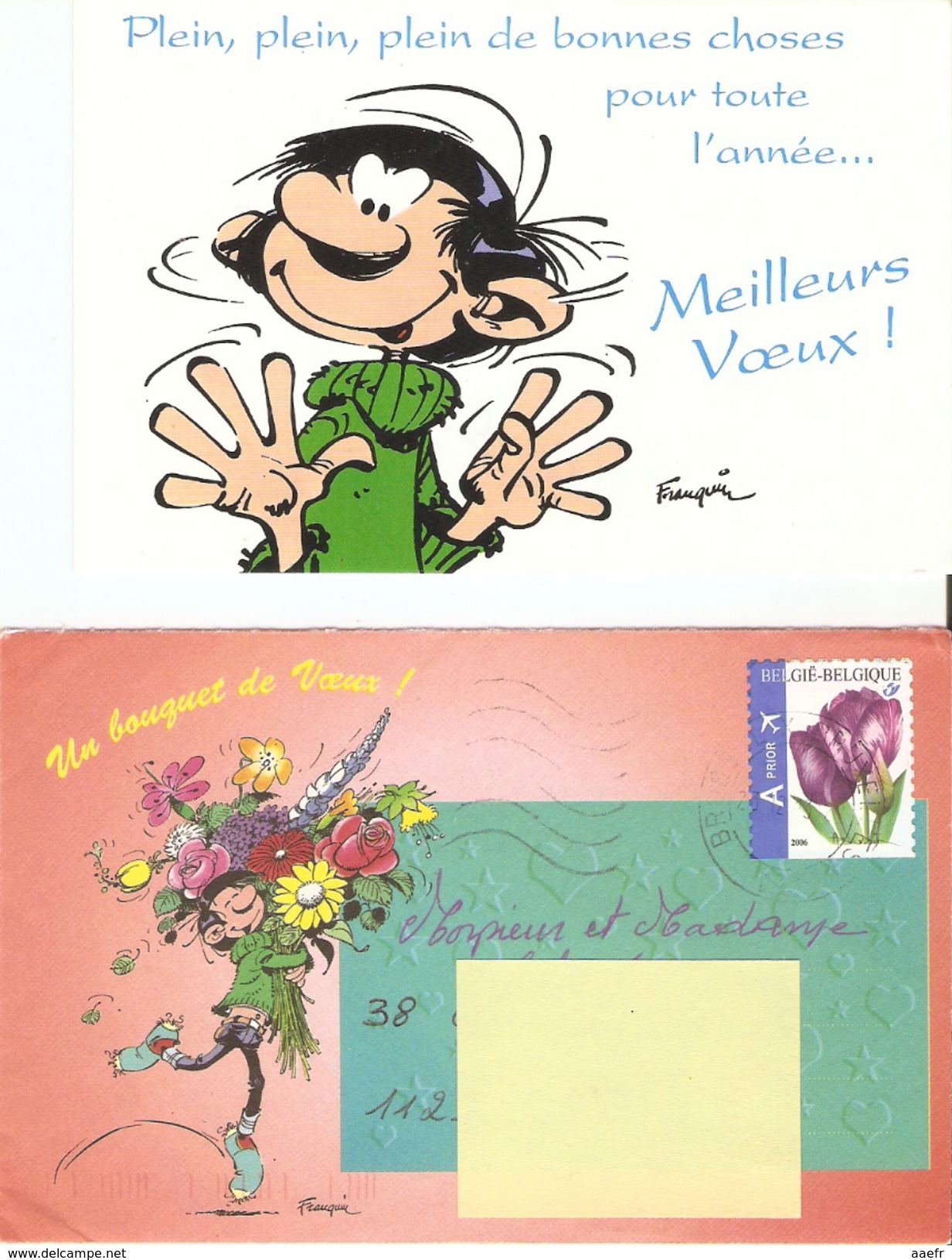 Gaston Lagaffe - Franquin - Carte De Voeux + Enveloppe - Ansichtskarten