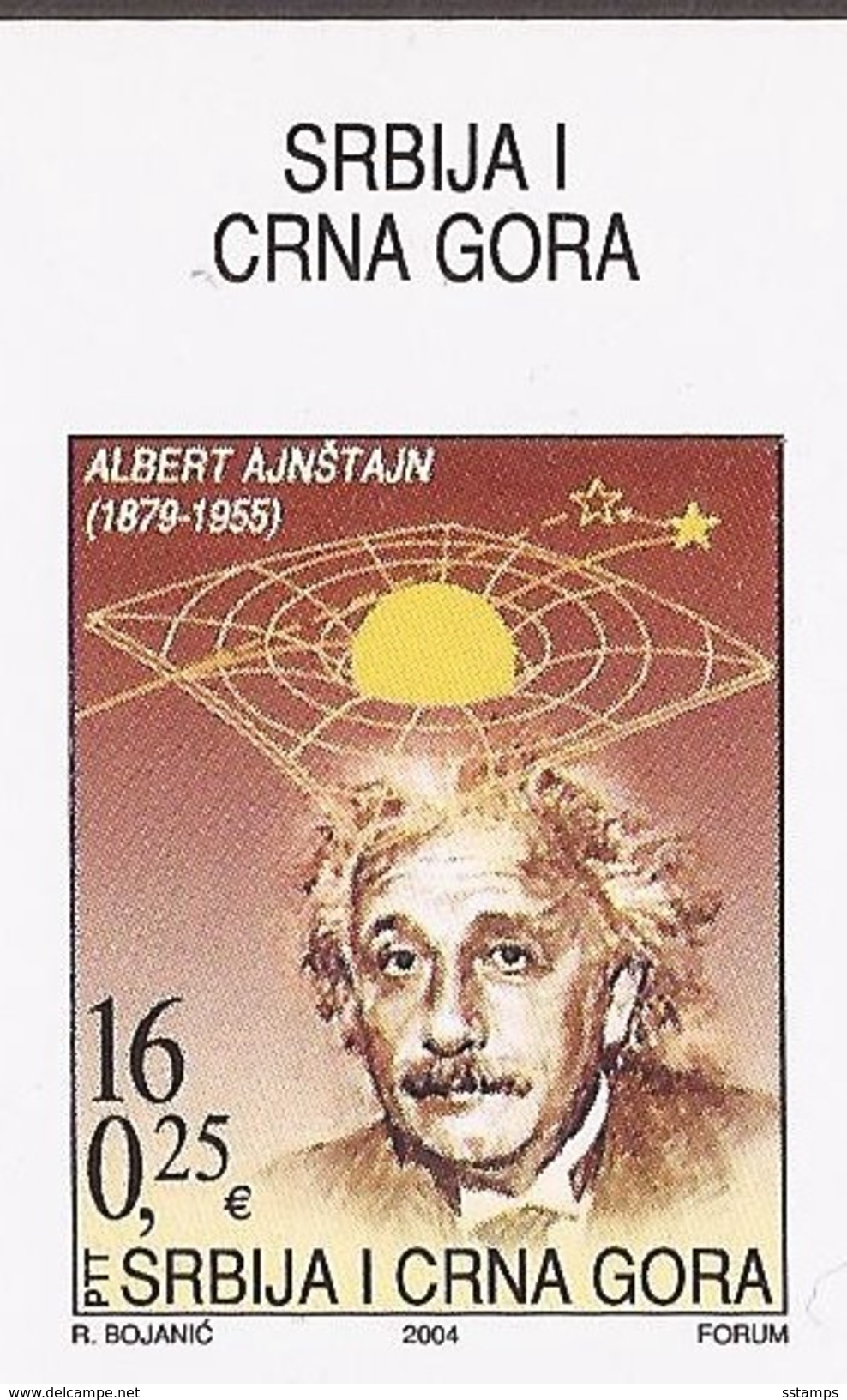 2004 3193  ALBERT EINSTEIN  NOBEL  SERBIA SRBIJA MONTENEGRO CRNA GORA  JUGOSLAVIJA JUGOSLAWIEN RR  IMPERFORATE  RRR  MNH - Albert Einstein