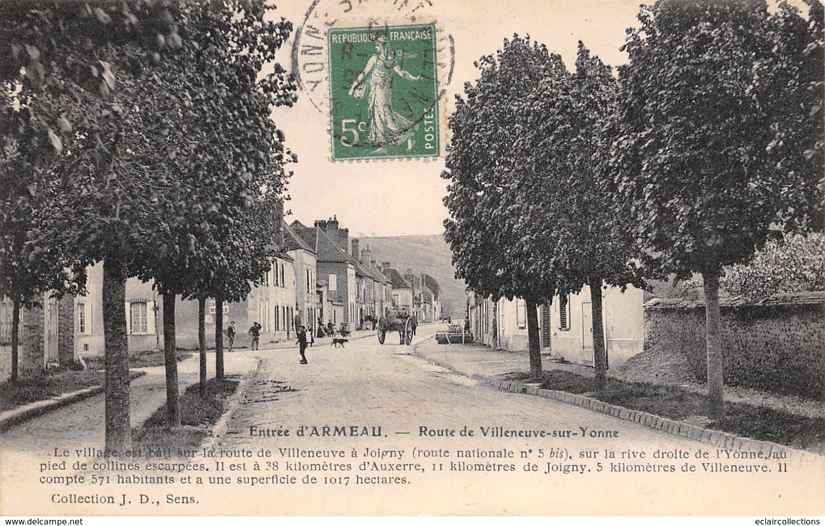 Armeau     89       Route De Villeneuve Sur Yonne  ( Voir Scan) - Sonstige & Ohne Zuordnung