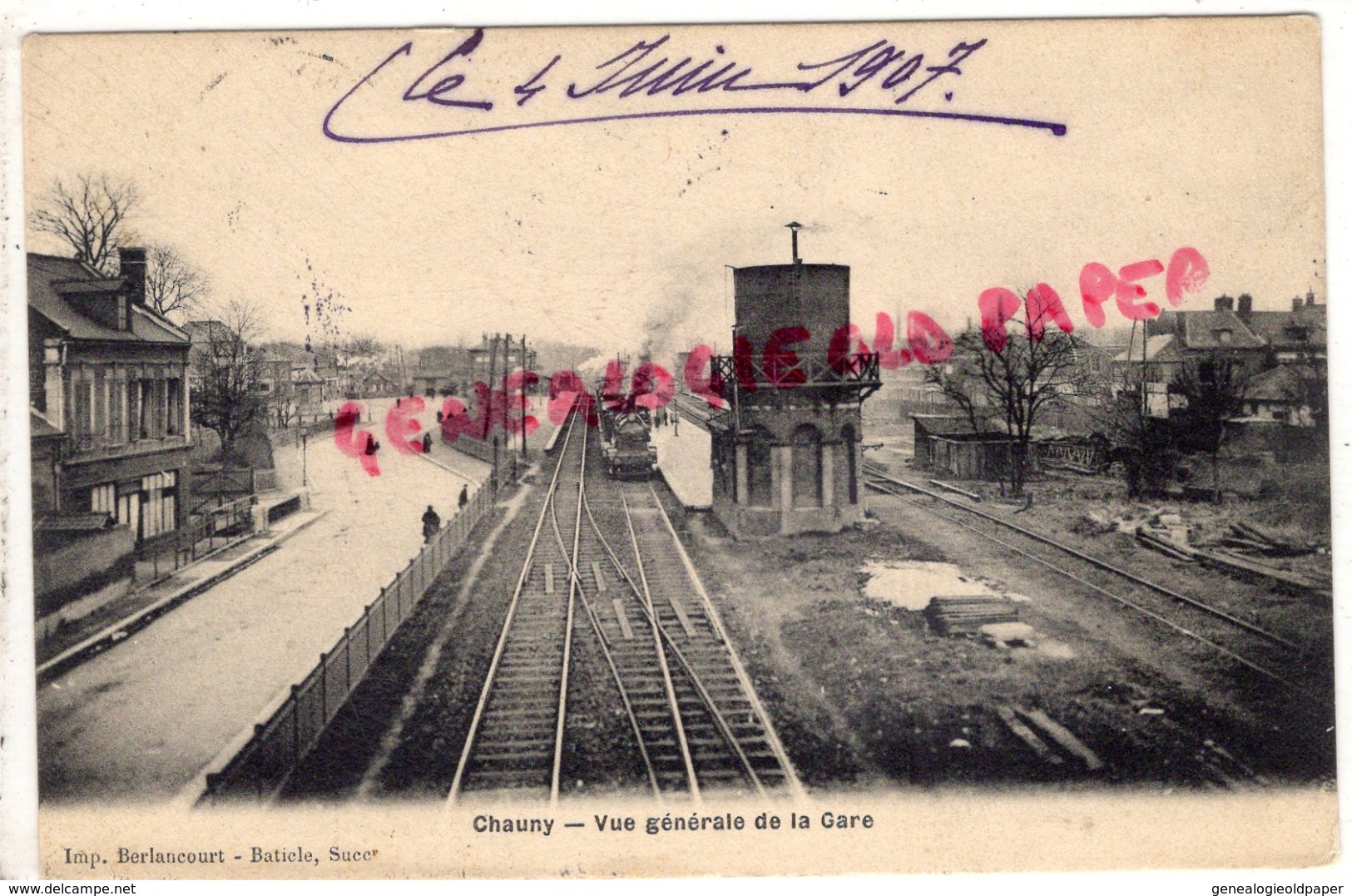 02 - CHAUNY - VUE GENERALE DE LA GARE  1907 - Chauny