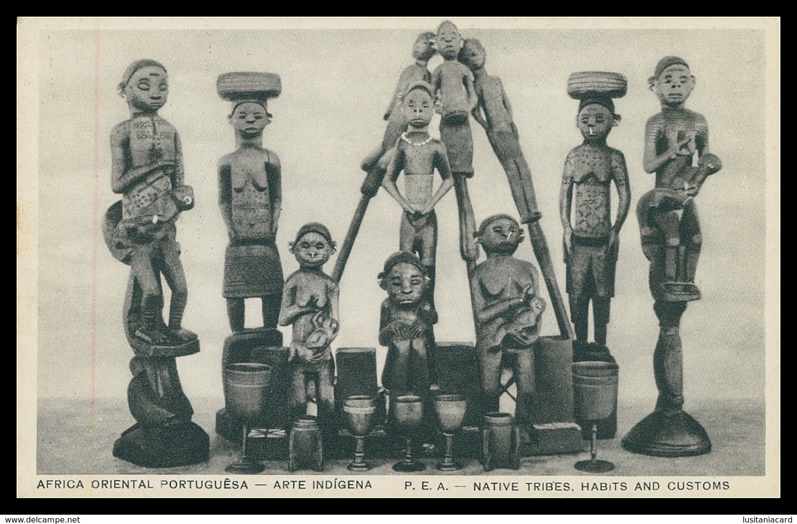 MOÇAMBIQUE - Africa Oriental Portuguesa - Arte Indigena (P.E.A.) ( Ed. Santos Rufino 3/ G 12)  Carte Postale - Mosambik